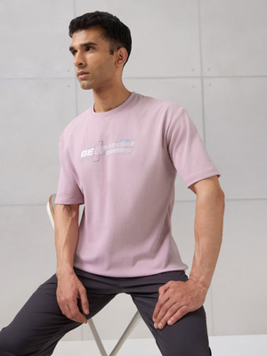 TECHNOSPORT Sporty Men Round Neck Pink T-Shirt