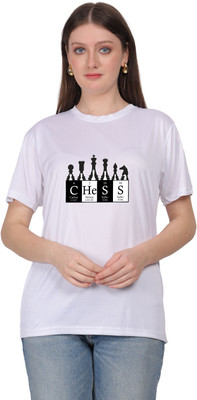 Aaso Graphic Print Women Round Neck White T-Shirt