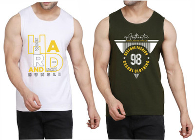 Restore Printed Men Round Neck White, Dark Green, Multicolor T-Shirt