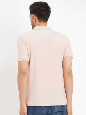 DUKE Solid Men Polo Neck Pink T-Shirt