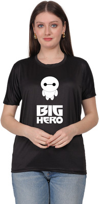 Ganpati Enterprise Printed Women Round Neck Black T-Shirt