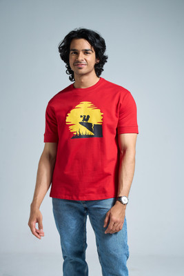 VEYRE Graphic Print Men Round Neck Red T-Shirt
