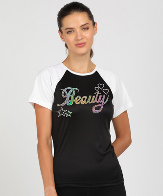 Shashvi Fashion Typography Women Round Neck Black T-Shirt