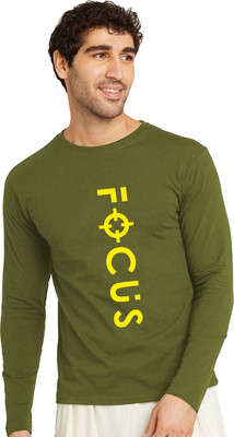 OrrganicChics Typography Men Round Neck Green T-Shirt