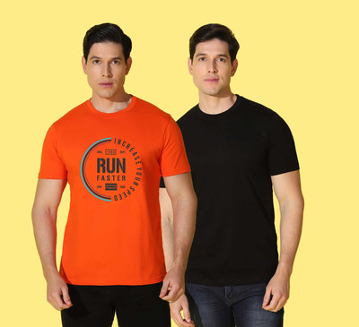 WOOSTRO Printed Men Round Neck Multicolor T-Shirt
