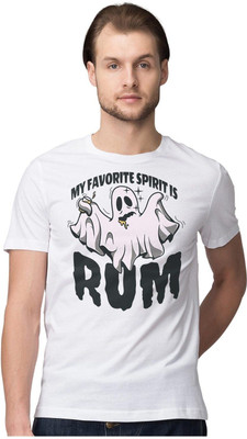 Trendy Samples Printed Men Round Neck White T-Shirt