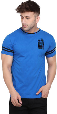 tfurnish Printed Men Round Neck Blue T-Shirt