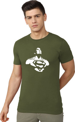 London Crew Superhero Men Round Neck Green T-Shirt