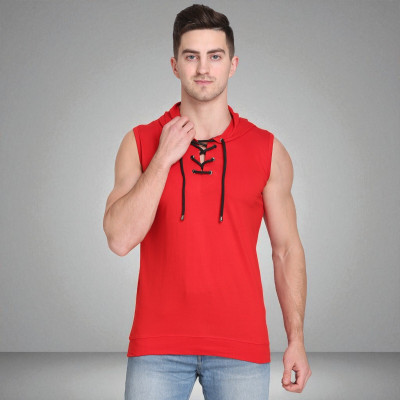 Faricon Trending Solid Men Round Neck Red T-Shirt