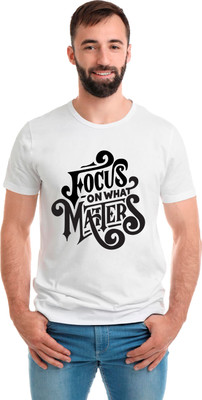 SmarTee Street Printed Men Round Neck White T-Shirt