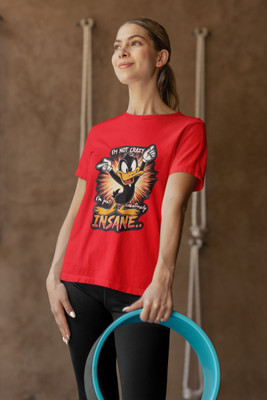 Stylewill Graphic Print Women Round Neck Red T-Shirt