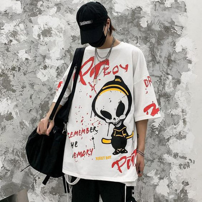 NB NICKY BOY Typography, Graphic Print Men Round Neck White T-Shirt