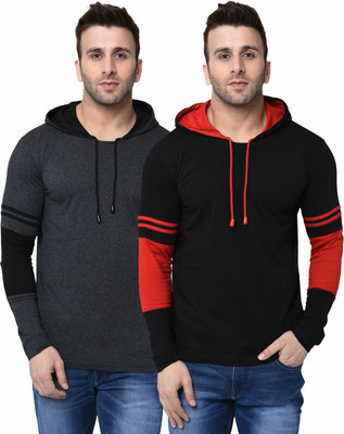 HELMONT Colorblock Men Hooded Neck Multicolor T-Shirt