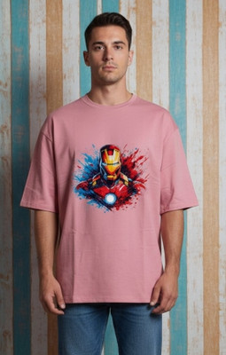 Dordes Solid Men Round Neck Pink T-Shirt