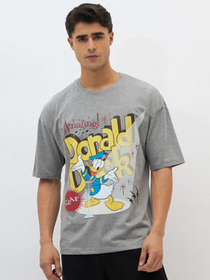 WEAR YOUR MIND Graphic Print Men Round Neck Grey T-Shirt