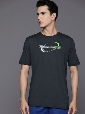 UNDER ARMOUR Printed Men Round Neck Black T-Shirt