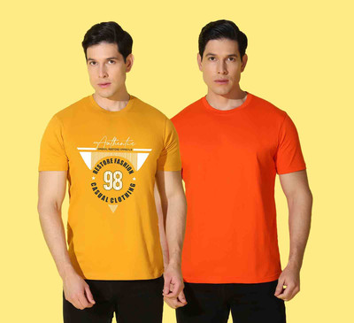 WOOSTRO Typography Men Round Neck Multicolor T-Shirt