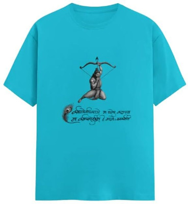 ARYA Graphic Print Men Round Neck Beige T-Shirt