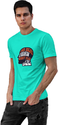 cultfree1469 Printed Men Round Neck Light Green T-Shirt