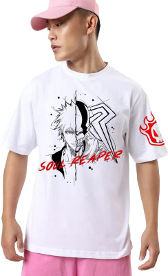 GLITO Printed Men Round Neck White T-Shirt