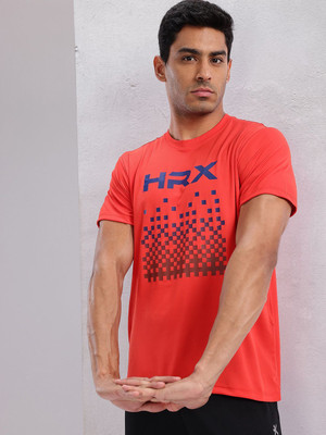 HRX by Hrithik Roshan Printed Men Round Neck Red T-Shirt