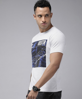 Roadster Printed, Typography Men Round Neck White T-Shirt