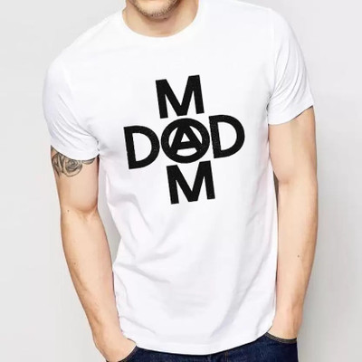 SQF Printed, Typography Men Round Neck White T-Shirt