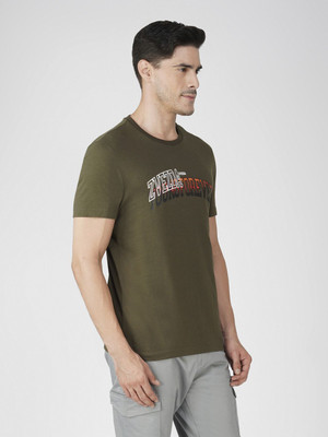 Zvezda Printed Men Round Neck Dark Green T-Shirt
