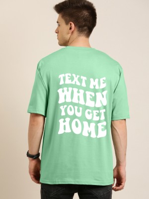 FALTU.CO Typography Men Round Neck Light Green T-Shirt