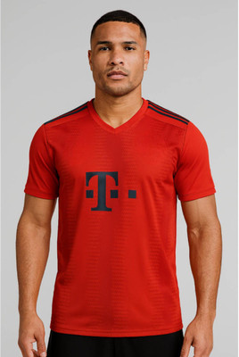 privic Printed Men V Neck Red T-Shirt