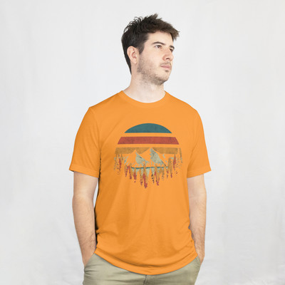 Arctica Graphic Print Men Round Neck Yellow T-Shirt