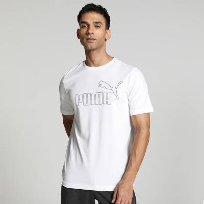 PUMA Solid Men Crew Neck White T-Shirt - Price History