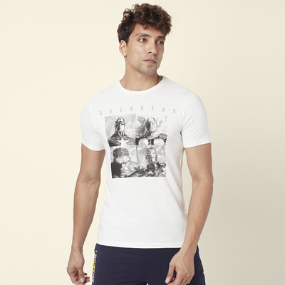 SF Jeans by Pantaloons Printed, Typography Men Round Neck White T-Shirt