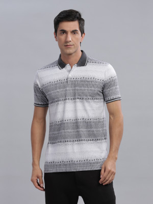 WEXFORD Striped Men Polo Neck Grey T-Shirt
