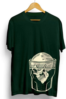 easy fun Printed Men Round Neck Green T-Shirt