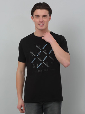 CANTABIL Printed Men Round Neck Black T-Shirt