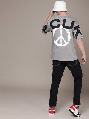 FCUK Printed Men Round Neck Grey T-Shirt