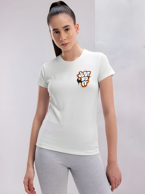 SZN Graphic Print Women Round Neck White T-Shirt