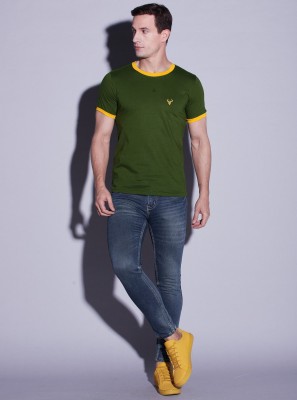 METRONAUT Solid Men Round Neck Green T-Shirt