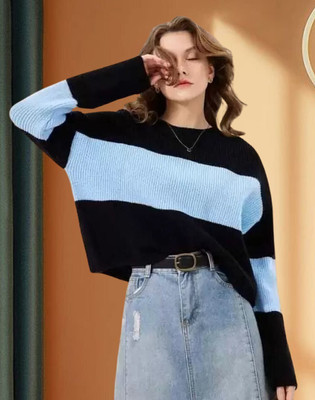 Amreliya Enterprise Colorblock Women Round Neck Multicolor T-Shirt