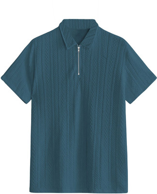 RIDHUDEE Solid Men Polo Neck Light Blue T-Shirt