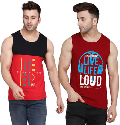 SLOWLORIS Printed Men Scoop Neck Multicolor T-Shirt