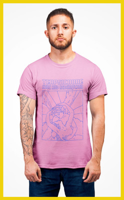 Streetfluencer Printed Men Round Neck Pink T-Shirt