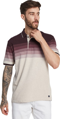 Octave Colorblock Men Polo Neck Red T-Shirt