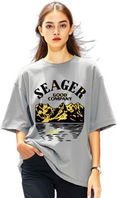 AUSK Printed Women Crew Neck Grey T-Shirt