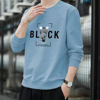 TeeTops Printed Men Round Neck Light Blue T-Shirt