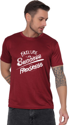 ARTIYAN Graphic Print Men Round Neck Maroon T-Shirt