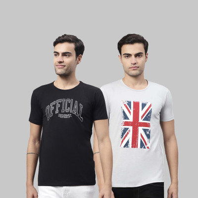 MACK JONNEY Printed Men Round Neck Multicolor T-Shirt