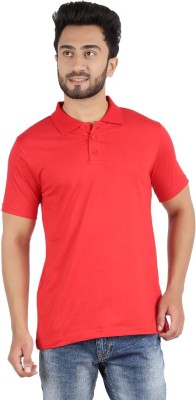 Ap'pulse Solid Men Polo Neck Red T-Shirt