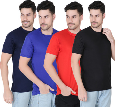 ARG FASHIONS Solid Men Round Neck Blue, Red, Black, Dark Blue T-Shirt